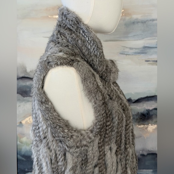 Bagatelle 100% Genuine Rabbit Fur Size S Winter Grey - Picture 7 of 16
